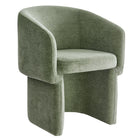 Modway - Verity Barrel Back Chenille Fauteuil à manger - Sage-Chaise à salle à manger à dossier en tonneau