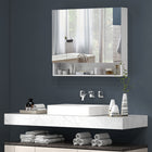 Kleankin - Armoire à pharmacie murale de salle de bain avec miroir - blanc-Conception à quatre compartiments, idéale pour partager avec la famille ou les amis 