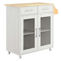 Modway - Cuisine Chariot de cuisine, Blanc Naturel-Chariot de cuisine moderne