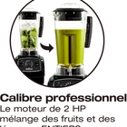 Salton - mélangeur puissant pro 2 litres - Gris foncé- Utilise la friction pour chauffer les aliments : préparez en quelques minutes des plats chauds, y compris des soupes et des sauces 