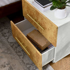 Modway - Abel 2 tiroirs Burl Wood Table de chevet, Burl blanc blanchi-Table de chevet à 2 tiroirs