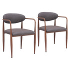Zuo - Zens Chaise de salle à manger - Gris truffe - Ensemble de 2-Assemblage requis