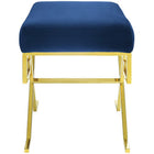 Modway - Twist Performance Velvet Banc - Marine d’or-Base en acier inoxydable doré