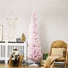 HOMCOM - Arbre de Noël artificiel crayon avec branches floquées de neige-La forme en crayon ne prend pas beaucoup de place au sol ou sur la table, convient aux petites pièces ou à un deuxième sapin de Noël dans une entrée 
