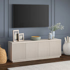 Hudson&Canal - Meuble TV Hanson pour téléviseurs jusqu'à 75" - Blanc aulne-Caractéristiques assemblage facile