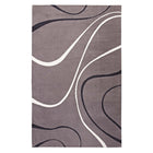 Modway - Therese Tourbillon abstrait Tapis de 5 pi l x 8 pi L - Noir charbon et ivoire-Tapis Abstract Swirl