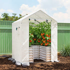 Outsunny - serre tunnel 13 pi x 9,8 pi x 6,6 pi avec 2 barres de support, vert-Les cordes d’haubanage et les piquets de sol offrent une stabilité accrue  
