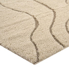 Modway - Jubilant Abondance Abstract Tourbillon Shag Tapis de 5 pi l x 8 pi L - Crème et beige-Résistant aux taches / Facile à nettoyer