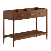 Modway - Zaire 48" compatible double évier Armoire de toilette de salle de bain (lavabo non inclus) - Noyer-MDF et caoutchouc
