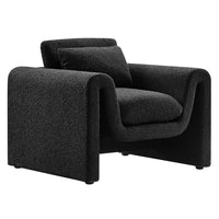 Modway - Waverly Boucle Tapis Fauteuil - Noir-Fauteuil moderne unique