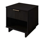 Manhattan Comfort - Table de nuit moderne Granville 18,11" à 1 tiroir - Noir - Lot de 2-Base de balai moderne ouverte avec pieds latéraux ajoutant un design de mode sans couture et de la durabilité