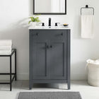 Modway - Nantucket 24" Armoire de toilette de salle de bain (lavabo non inclus) - Gris-Portes à fermeture douce