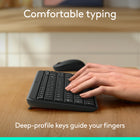 Logitech - Ensemble souris et clavier sans fil Bluetooth MK250 - Rose-Gain de place: avec une disposition compacte qui inclut un pavé numérique, les touches fléchées et des raccourcis de fonctions pratiques.	