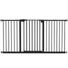 PawHut - Barrière pour animaux de compagnie de 74 à 147 cm de large avec porte, barrière pour chien d'intérieur-Faites glisser et soulevez la poignée pour passer