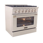 Kucht - 36 po Série KNG Cuisinière Pro Style au gaz naturel - Acier inoxydable-Les brûleurs étanches facilitent le nettoyage de la cuisinière