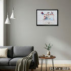 Leon Draisaitl Oilers 2025 SCF OT Winning Goal Shot -H - Toile encadree - 31" x 22"-Prêt à accrocher - livré entièrement assemblé