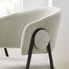 Modway - Nella Rembourré Chenille à bruyère Chaises de salle à manger Ensemble de 2 - Noir taupe-Bouton rond décoratif