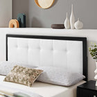 Modway - Draper Touffe Tissu et bois Tête de lit King, Noir Blanc-Bois d’hévéa et placage MDF