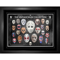 Hockey Goalie Masks Through the Decades - Impression encadree - 35" x 27"-Qualité supérieure - print framed