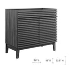 Modway - Render 36" Armoire à coiffeuse de salle de bain - Charbon de bois-Stratifié lisse