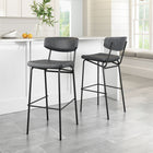 Zuo - Charon Tabouret de bar - Noir vintage - Ensemble de 2-Assemblage requis