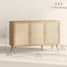 HOMCOM - Buffet 47,2 po L, armoire de rangement, bois naturel-Convient à la salle à manger, la cuisine, le salon, le bureau et plus encore 