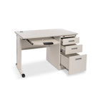 CB Office Stellia Metal Utility Computer Desk - Matte White and Grey-Facile à nettoyer et à entretenir