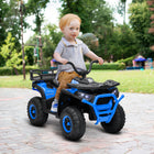 Qaba - Véhicule électrique pour enfants 12V à batterie avec 4 roues à suspension à ressort - bleu-Accélérateur à pédale permettant de contrôler la vitesse entre 1,9-3,7 mi/h (3-6 km/h) 
