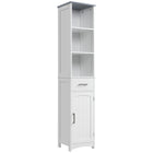 Kleankin - Armoire colonne de salle de bain haute et mince autoportante - blanc-Armoire compacte et haute, parfaitement adaptée aux espaces étroits   