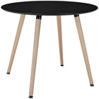 Modway - Track Manche Table à manger, Noir-Pieds en hêtre massif