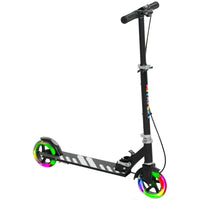 Qaba - Trottinettes pliantes légères avec roues lumineuses, guidon à 4 niveaux - noir-Hauteur de poignée réglable adaptée aux enfants en croissance 