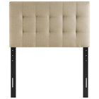 Modway - Lily Tissu rembourré Tête de lit jumelée, Beige-Cadre en panneaux de fibres et contreplaqué