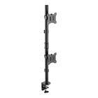 IntekView - MS200 Support de moniteur à double écran à montage sur poteau vertical-Réglage individuel de la hauteur de la plaque VESA pour un alignement parfait de l'écran