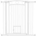 PawHut - Porte pour Chien avec Porte pour Chat et 2 Kits d'Extension - 30"-41" L x 42" H-Barrière de 41,7 po (106 cm) de hauteur sécurise efficacement les animaux de compagnie