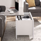 HOMCOM - Table basse relevable avec rangement caché et étagères ouvertes - blanc-Matériau : Panneau de particules