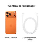 Apple - iPhone 17 Pro Max - 256 Go - Orange cosmique - Bell et Virgin Plus-CONÇU POUR APPLE INTELLIGENCE - Personnel, privé, puissant. Écrivez, exprimez-vous et faites-en plus sans effort