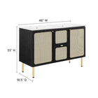 Modway - Chaucer 48" Meuble de salle de bain à double lavabo - Noir Blanc-Étagères ajustables