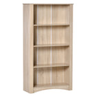 HOMCOM - Bibliothèque à 4 niveaux pour bureau, salon - chêne-Une étagère de rangement à 4 niveaux peut être utilisée comme bibliothèque ou armoire de rangement 