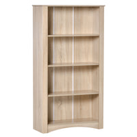 HOMCOM - Bibliothèque à 4 niveaux pour bureau, salon - chêne-Une étagère de rangement à 4 niveaux peut être utilisée comme bibliothèque ou armoire de rangement 