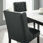 Modway - Baronet Bouton touffé Cuir végane Chaise à manger - Gris-Rembourrage en cuir végane