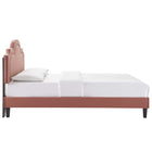 Modway - Aviana Performance Velvet Lit King, Rose poussiéreuse-Capacité de poids du cadre du lit : 800 lb