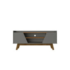 Manhattan Comfort - Meuble TV Marcus 53,14 po style Mid-Century Modern - Gris et Nature-Meuble TV autoportant de style milieu du siècle moderne pour salon et chambre
