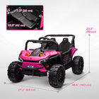 Qaba - Voiture électrique pour enfants 12V avec télécommande, suspension à ressorts - rose-Télécommande avec trois vitesses, adaptée à différents jeunes conducteurs 