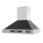 KUCHT KRH3015-K 30 po Hotte murale professionnelle - 900 CFM - Acier inoxydable/Noir-Écran LCD à capteur tactile permettant de choisir la vitesse appropriée