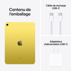 Apple - iPad 10eme generation, 10,9 po ecran Liquid Retina, Wi-Fi 6, puce A14 Bionic, 64 Go, iPadOS 16, Jaune-Prise en charge de l'Apple Pencil (1re generation) et du Magic Keyboard Folio