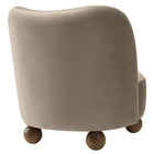 Modway - Monroe Performance Velvet Chaise d’accent - Noyer taupe-Épingles de pied non marquées