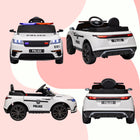 Qaba - Voiture de police électrique 12V pour enfants avec télécommande - blanc-Roues auxiliaires incluses pour un remorquage facile lorsque l'appareil est éteint 