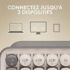 Logitech - POP Keys Clavier mécanique sans fil avec touches emoji personnalisables - Brume-Les pièces en plastique du clavier POP Keys contiennent du plastique post-consommation certifié recyclé (Blast: 41%, Daydream, Heartbreaker, Mist et Cosmos: 20%.