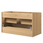 Modway - Render Support mural de 36" Armoire de toilette de salle de bain (lavabo non inclus) - Chêne-8