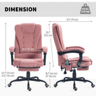 Vinsetto - Fauteuil de bureau à massage vibrant 7 points avec repose-pieds et roulettes pivotantes - rose-Repose-pieds rétractable pour pouvoir surélever vos pieds en position allongée